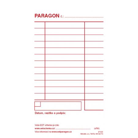 Paragon Baloušek -  blok 80 x 150 mm / nečíslovaný 50 listů / ET005