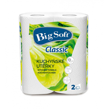 Utěrky papírové v roli Big Soft  -  utěrky Big Soft dvouvrstvé Classic /  2 ks