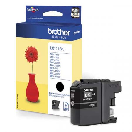 Brother originální ink LC-121BK, black, 300str., Brother DCP-J552DW,  MFC-J470DW