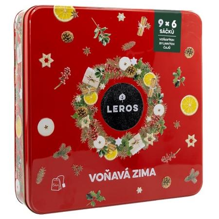 Čaj LEROS - Vońavá zima / plechová dóza 9x6ks