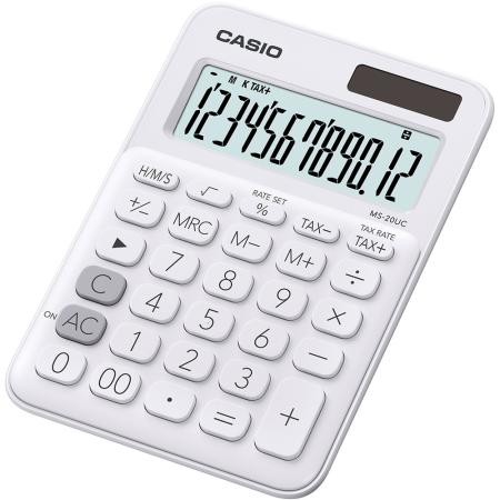 Kalkulačka Casio MS 20 UC - displej 12 míst / bílá