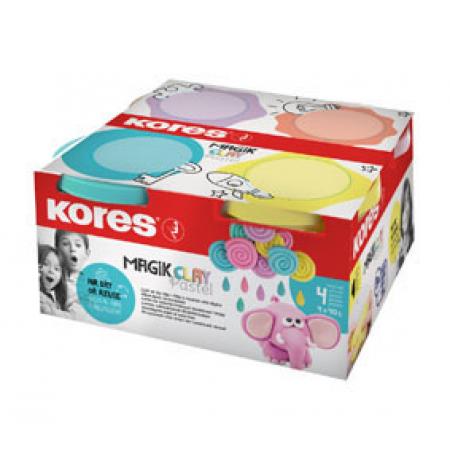 KORES modelovací hmota MAGIC CLAY PASTEL / 4 x 40 g