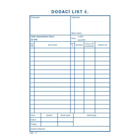 Dodací listy MSK - A5 / 100 listů NCR / 11