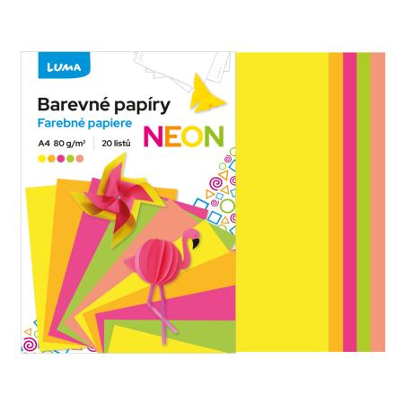 Papír barevný A4 70g / 20ks neon