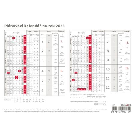 Plánovací kalendáře - Plánovací karta A5