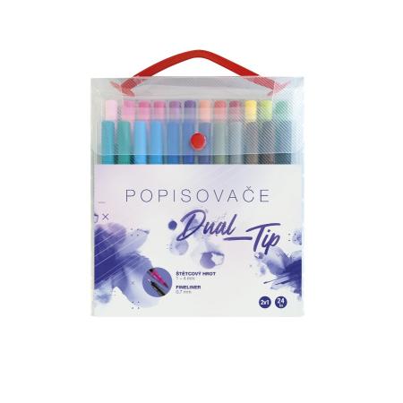 Popisovače CONCORDE Dual-Tip - sada 24 ks