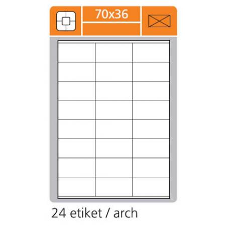 Print etikety A4 PLUS pro laserový a inkoustový tisk - 70 x 36 mm (24 etiket / arch)