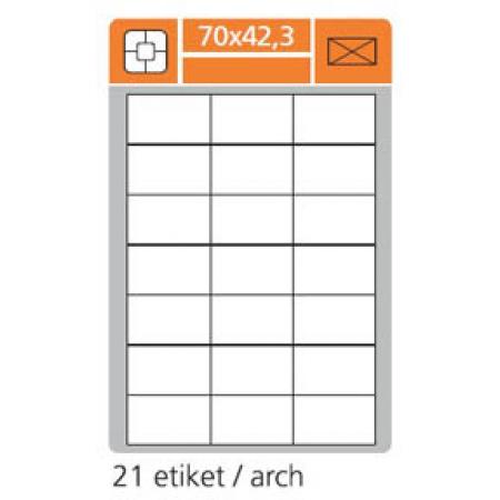 Print etikety A4 PLUS pro laserový a inkoustový tisk - 70 x 42,3 mm (21 etiket / arch)