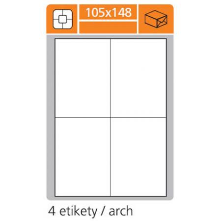 Print etikety A4 pro laserový a inkoustový tisk - 105 x 148 mm (4 etikety / arch)