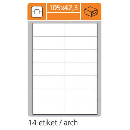 Print etikety A4 pro laserový a inkoustový tisk - 105 x 42,3 mm (14 etikety / arch)