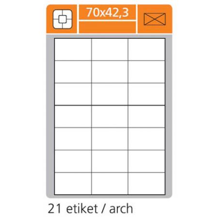 Print etikety A4 pro laserový a inkoustový tisk - 70 x 42,3 mm (21 etiket / arch)