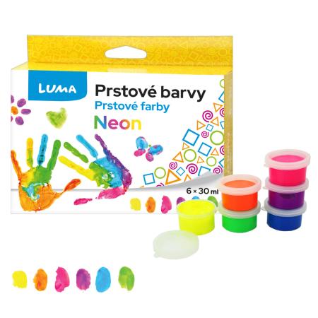 Prstové barvy neon - 6 ks x 30ml