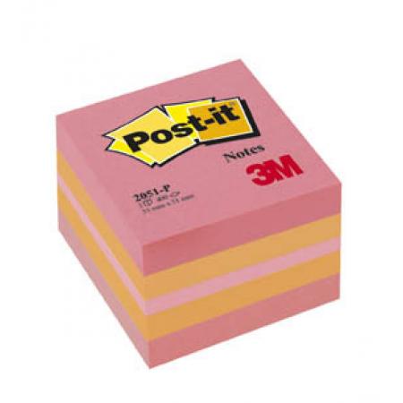 Samolepicí bločky Post-it minikostky - růžová / 400 lístků