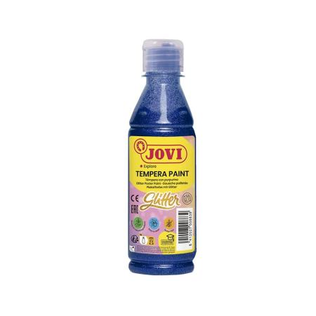 Tekuté temperové barvy JOVI PREMIUM v lahvi - 250 ml / glitr modrá