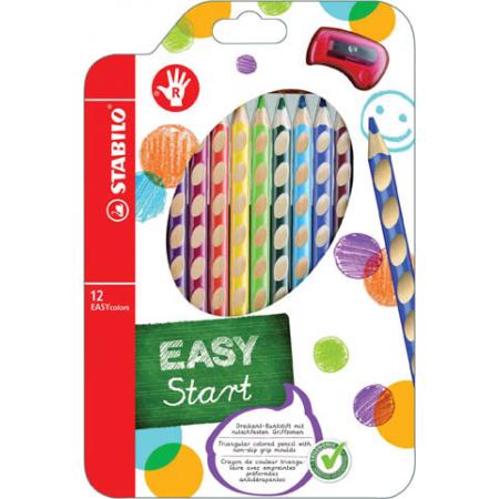 Trojhranné pastelky STABILO EASYcolors - 12 barev / pro praváky