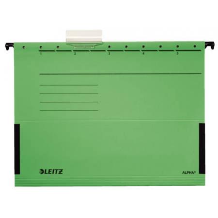 Závěsné desky Leitz Alpha s bočnicemi  -  zelená
